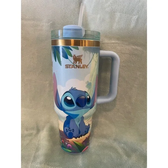 Stanley Disney Stitch 40oz Quencher H2.0 FlowState Tumbler Blue Limited Edition - Picture 3 of 3
